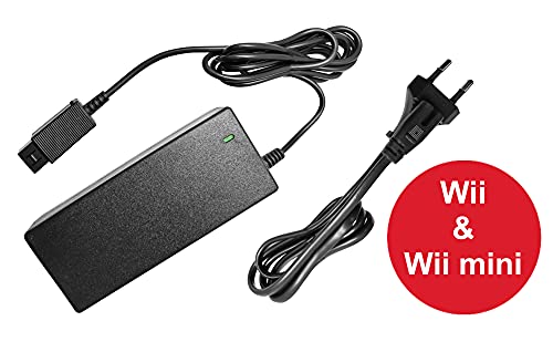 Eaxus® Fuente de alimentación adecuada para Nintendo Wii - Cable de alimentación de repuesto de 2,1 metros Adaptador de CA