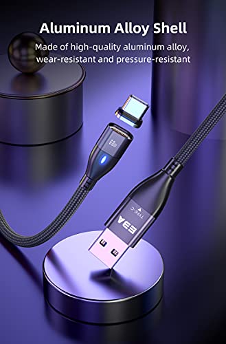 EBA Cable de datos magnético tipo C a USB 2.0 macho 3 A Super Quick Charge Cable 6 en 1 – Cable de carga magnético USB – Quick Detailer USB (PD60W) (morado)