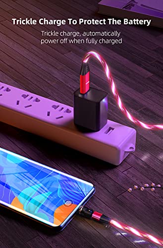EBA Fluido LED Cable de carga magnético 1M 540° 2.4A Carga Magnética Cable USB Visible Multicolor 3 en 1 Cable Magnético para Android, Micro USB, Tipo C, Smartphone Tablette(Azul)