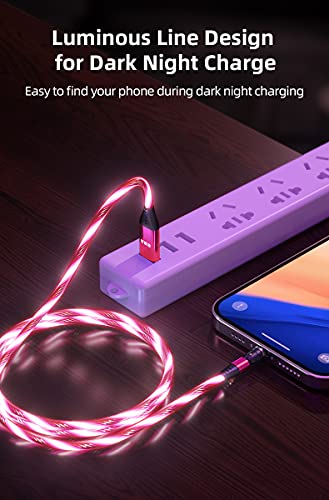 EBA Fluido LED Cable de carga magnético 1M 540° 2.4A Carga Magnética Cable USB Visible Multicolor 3 en 1 Cable Magnético para Android, Micro USB, Tipo C, Smartphone Tablette(Azul)