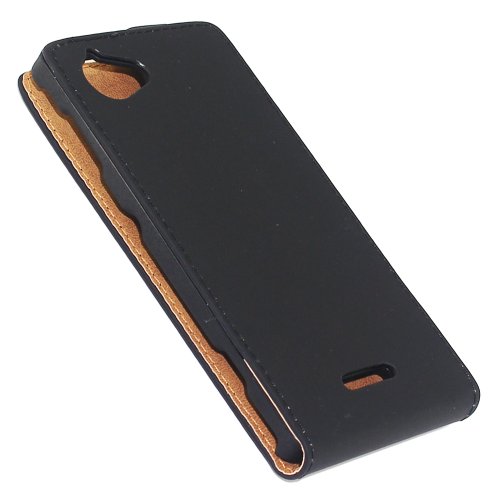 ebestStar - Funda Compatible con Sony Xperia L, Sony C2105 Carcasa Ventana Vista Cover Cuero PU, Funda Libro Billetera, Negro [Aparato: 128.7 x 65 x 9.7mm, 4.3'']