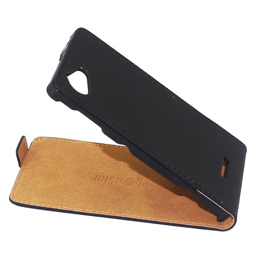 ebestStar - Funda Compatible con Sony Xperia L, Sony C2105 Carcasa Ventana Vista Cover Cuero PU, Funda Libro Billetera, Negro [Aparato: 128.7 x 65 x 9.7mm, 4.3'']