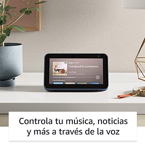 Echo Show 5 (2.ª generación, modelo de 2021), Azul + Philips Hue White Pack de 2 bombillas inteligentes, compatible con Alexa - Kit de inicio de Hogar digital