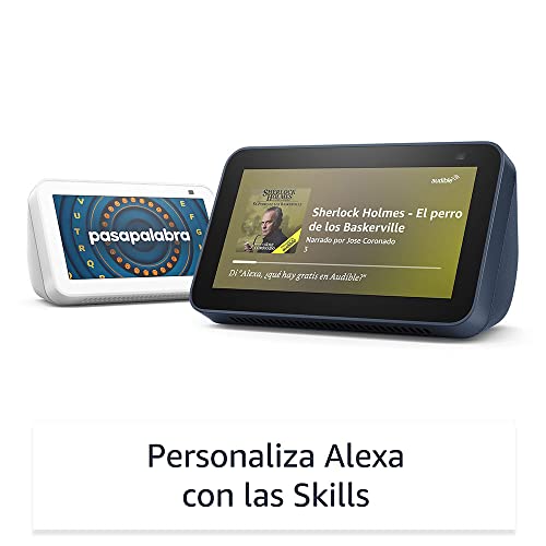 Echo Show 5 (2.ª generación, modelo de 2021), Azul + Philips Hue White Pack de 2 bombillas inteligentes, compatible con Alexa - Kit de inicio de Hogar digital