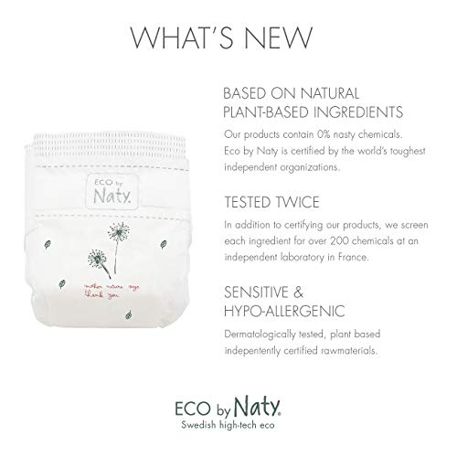 Eco by Naty 8178433, Pañal Ecológico Premium Hecho a Base de Fibras Vegetales, Talla 4, 7-18 kg, 88 Pañales