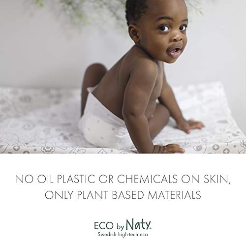 Eco by Naty Pañales, Tamaño 3, 180 unidades, 4-9 kg, suministro para UN MES, Pañal ecológico Premium hecho a base de fibras vegetales. 0% plásticos derivados del petróleo en contacto con la piel