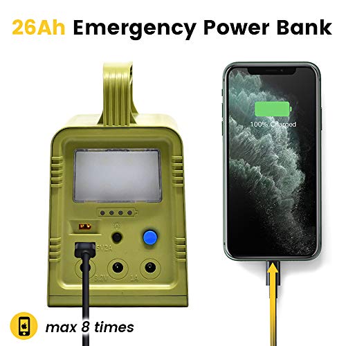 ECO-WORTHY 84Wh Sistema de Iluminación de Generador Solare de Estación de Energía Portátil con Panele Solare de 18 W y Lámpara LED para Energía de Respaldo de Emergencia en el Hogar, Camping, Viajes