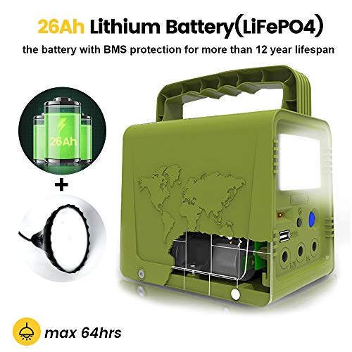ECO-WORTHY 84Wh Sistema de Iluminación de Generador Solare de Estación de Energía Portátil con Panele Solare de 18 W y Lámpara LED para Energía de Respaldo de Emergencia en el Hogar, Camping, Viajes