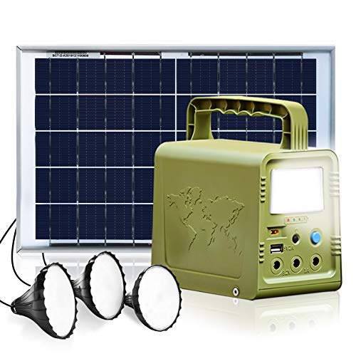ECO-WORTHY 84Wh Sistema de Iluminación de Generador Solare de Estación de Energía Portátil con Panele Solare de 18 W y Lámpara LED para Energía de Respaldo de Emergencia en el Hogar, Camping, Viajes