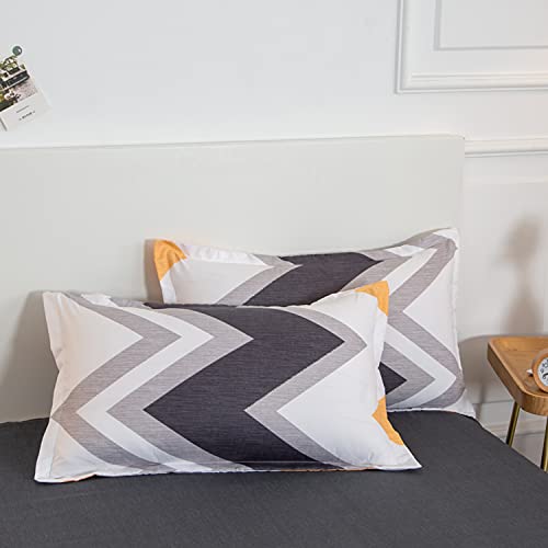ED-Lumos Funda nórdica Microfibra Juego de Ropa de Cama 4 Piezas para Cama 135-150cm Funda de Edredón 240x220cm Sábana encimera 230x250cm Funda de Almohada 48x74cm Poliéster Multicolor líneas