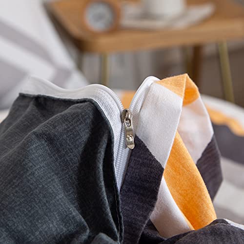 ED-Lumos Funda nórdica Microfibra Juego de Ropa de Cama 4 Piezas para Cama 135-150cm Funda de Edredón 240x220cm Sábana encimera 230x250cm Funda de Almohada 48x74cm Poliéster Multicolor líneas