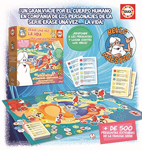Educa - Érase una vez…La vida. Juego de mesa familiar educativo. Preguntas y respuestas sobre el cuerpo humano. A partir de 6 años. 18510