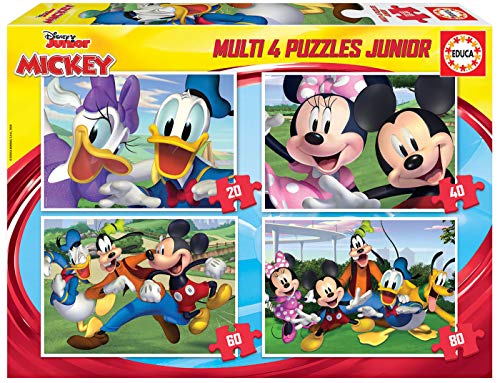 Educa - Mickey & Friends Multi 4 Junior Puzzles, Multicolor (18627)