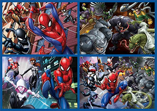 Educa - Multi 4 Puzzles Junior, puzzle infantil Ultimate Spider-Man de 50,80,100 y 150 piezas, a partir de 5 años (18102)