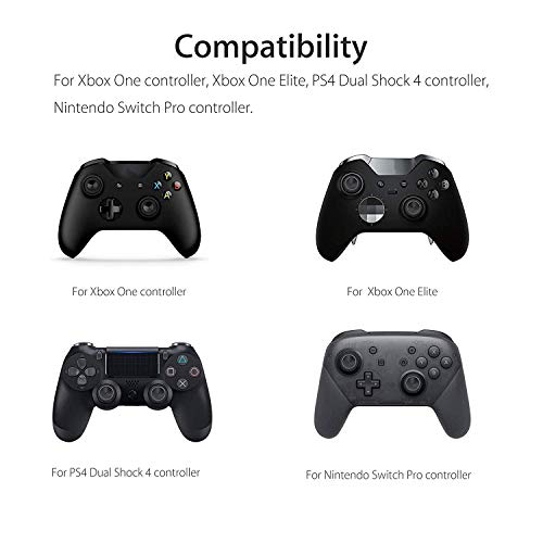 EEEKit Paquete de 6 Palancas de Control de reemplazo de Barras de Control Negras Palanca de Mando del Pulgar para Playstation 4 Controlador PS4 / Controlador Xbox One Elite/Control Pro Switch