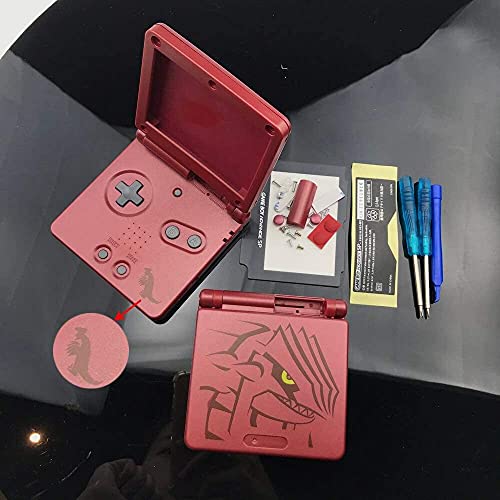 Einuz Carcasa de repuesto para GBA SP, Gameboy Advance SP y tornillos de cubierta (rojo Groudon)