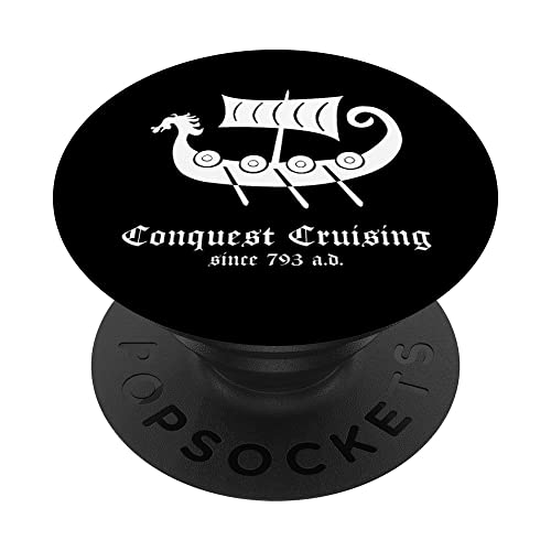 El barco vikingo Dragonship Conquest navega desde el año 793 PopSockets PopGrip Intercambiable