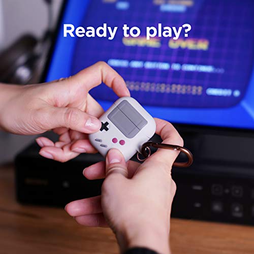 elago AW5 Funda Compatible con AirPods Case 2&1 – Diseño Juego Clásico con Mosquetón, Soporta Carga Inalámbrica (Gris Claro)