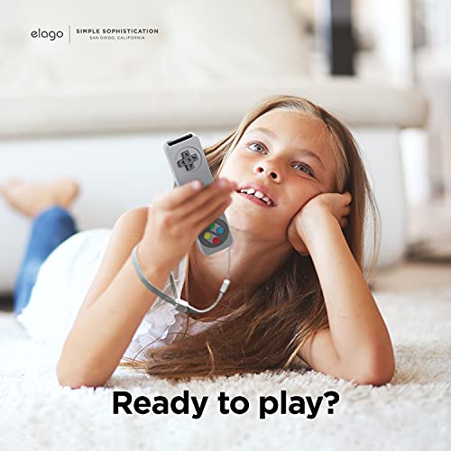 elago Funda Retro R4 Compatible con Apple TV 4K Siri Remote 2nd Generación (2021), Diseño de Controlador Clásico [No Funcional], Cordón Incluido, Protección contra Caídas (Gris Claro)