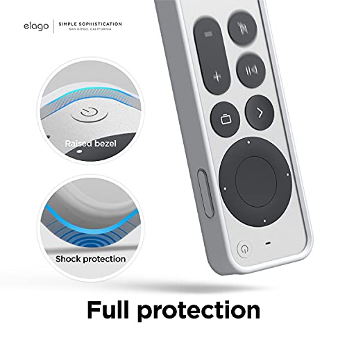 elago Funda Retro R4 Compatible con Apple TV 4K Siri Remote 2nd Generación (2021), Diseño de Controlador Clásico [No Funcional], Cordón Incluido, Protección contra Caídas (Gris Claro)