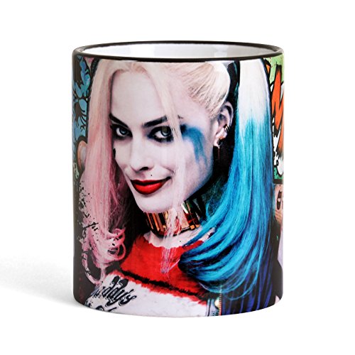 Elbenwald pelotón del suicidio taza Harley Quinn Lovelygirl Wraparound 320 ml de cerámica azul
