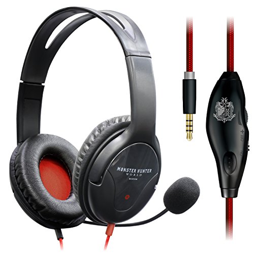 Elecom "ELEOM x Monster Hunter: World Collaboration 4pin Headset with Microphone Overhead 1.0m Black Only for Playstation4 HS-MHW02BK (Japan Import)