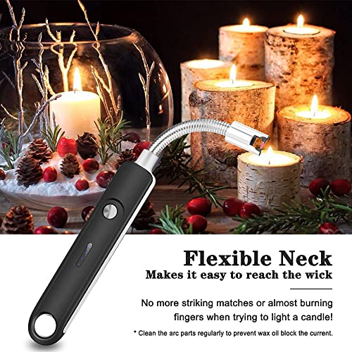 Eletorot Encendedores para Velas, Mechero Electrico Cocina USB Rechargeable a Prueba de Viento Arco Flexible Mecheros para Cocina de Gas, Velas Aromáticas, Chimenea, Barbacoa