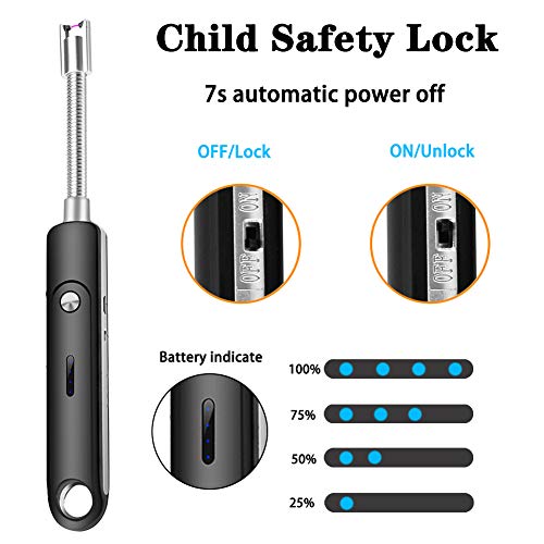 Eletorot Encendedores para Velas, Mechero Electrico Cocina USB Rechargeable a Prueba de Viento Arco Flexible Mecheros para Cocina de Gas, Velas Aromáticas, Chimenea, Barbacoa