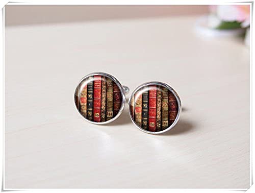 Elf House Libro vintage, biblioteca, historia, gemelos de plata, todos nuestros productos están hechos a mano