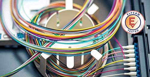 Elfcam® -12 Unidades Pigtail de Color Fibra Óptica LC/UPC Monomodo 9/125um OS2, 0,9mm 1 Metro