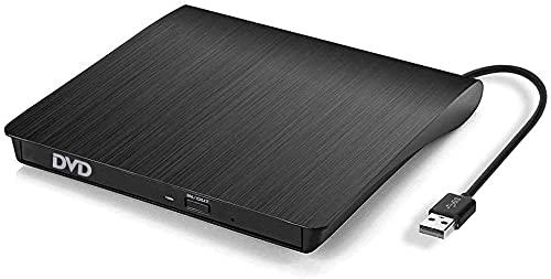 elloLife Lector CD Externo, Grabadora CD / DVD Externa USB 3.0, Unidades CD Externas-RW Super Drive, Type-C, Compatible con Win10/8/7/XP/Vista/Linux/Mac OS