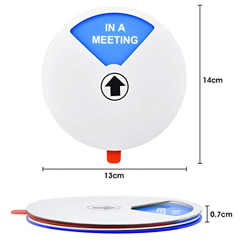 EMAGEREN Señales Informativas para Oficinas Señal de Privacidad Señal No Molestar con Texto en Inglés OUT OF OFFICE/WELCOME PLEASE KNOCK/IN A MEETING Señal de Conferencia con Notas Adhesivas-14 cm