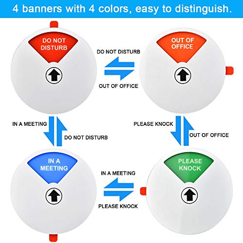 EMAGEREN Señales Informativas para Oficinas Señal de Privacidad Señal No Molestar con Texto en Inglés OUT OF OFFICE/WELCOME PLEASE KNOCK/IN A MEETING Señal de Conferencia con Notas Adhesivas-14 cm