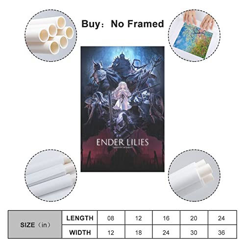 Ender Lilies Quietus of The Knights - Póster vintage para decoración del hogar, decoración de Navidad sin marco, 50 x 75 cm