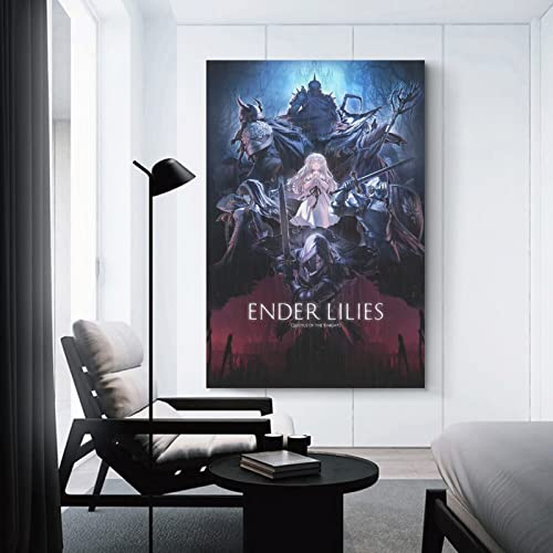 Ender Lilies Quietus of The Knights - Póster vintage para decoración del hogar, decoración de Navidad sin marco, 50 x 75 cm