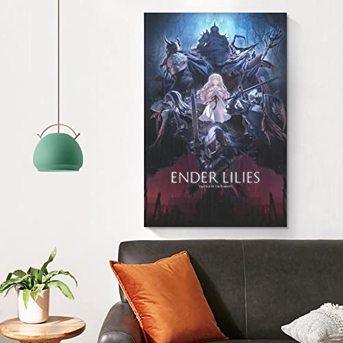 Ender Lilies Quietus of The Knights - Póster vintage para decoración del hogar, decoración de Navidad sin marco, 50 x 75 cm