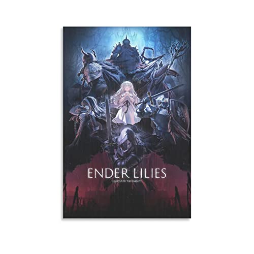 Ender Lilies Quietus of The Knights - Póster vintage para decoración del hogar, decoración de Navidad sin marco, 50 x 75 cm