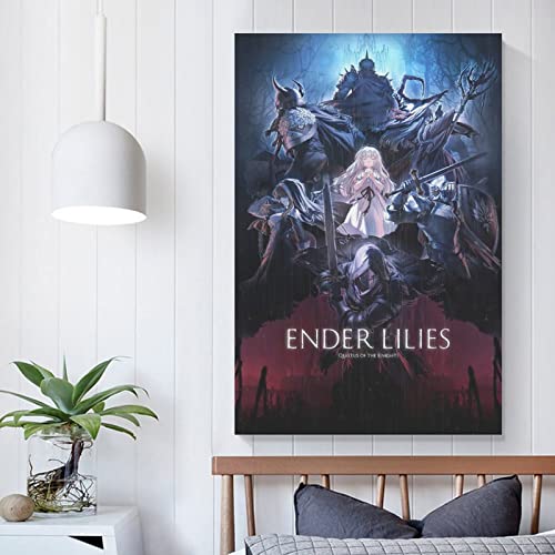 Ender Lilies Quietus of The Knights - Póster vintage para decoración del hogar, decoración de Navidad sin marco, 50 x 75 cm