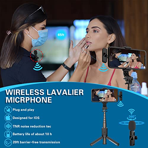 ENGERWALL - Micrófono de Solapa inalámbrico para iPhone iPad, Sistema y micrófono de Solapa portátil Plug & Play, grabación de Video de Youtube Live Stream TikTok Vlog