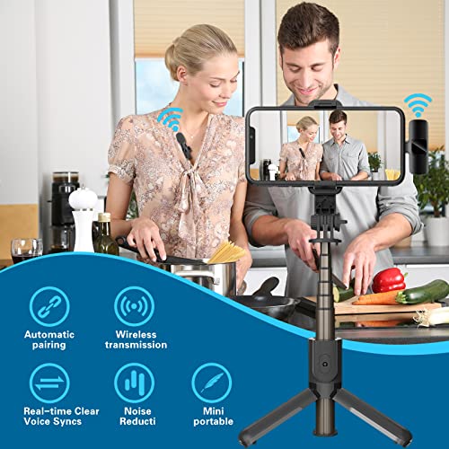 ENGERWALL - Micrófono de Solapa inalámbrico para iPhone iPad, Sistema y micrófono de Solapa portátil Plug & Play, grabación de Video de Youtube Live Stream TikTok Vlog