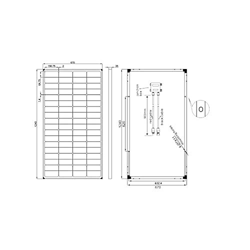 enjoy solar® Mono 12V Panel solar monocristalino, ideal para caravanas, casetas de jardín y barcos (Mono 150W)