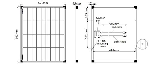 enjoy solar® Poly 50W 12V panel solar policristalino célula solar ideal para casas móviles, cobertizos de jardín, barcos