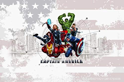 Envío Gratis Custom Marvel Comic Hero Family Poster Moda Capitán América Iron Man Wall Sticker Hulk Thor Wallpaper