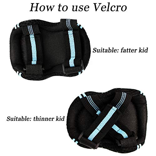 EONPOW Juego de Protecciones, Protecciones contra caídas para Patinaje en línea, para muñeca, Codo, Rodilleras, Protector para Deportes, Ciclismo, Patinaje, 6 Unidades