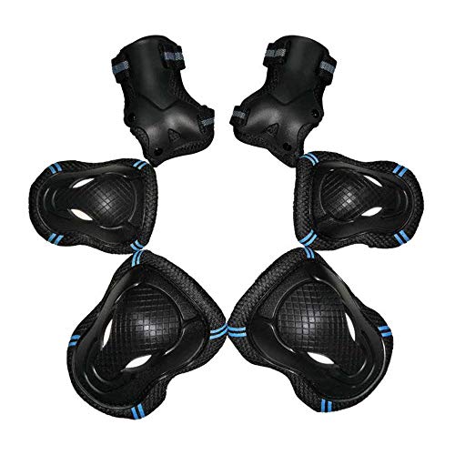 EONPOW Juego de Protecciones, Protecciones contra caídas para Patinaje en línea, para muñeca, Codo, Rodilleras, Protector para Deportes, Ciclismo, Patinaje, 6 Unidades