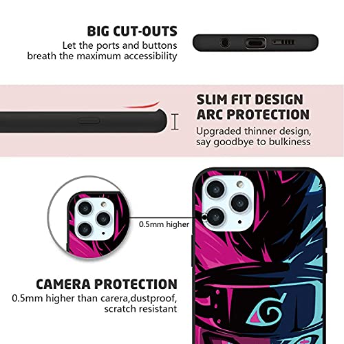 Eouine [2 Piezas] Fundas para Apple iPhone 12 Mini 5,4",Anti Golpes Suave TPU Silicona Carcasa con Naruto-Manga Anime Ninja Patrón Antichoque Protectora Case Compatible con iPhone 12 Mini, 01
