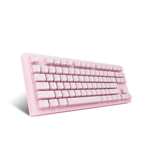 EPOMAKER AKKO Sakura 87 teclas RGB teclado mecánico con cable con estuche acrílico translúcido, PBT Pudding Keycaps para juegos/Mac/Win (interruptor naranja Gateron, Sakura)