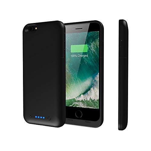 Epuirie - Funda para iPhone 6 Plus/6S Plus, con cargador de batería portátil recargable, con 6800 mAh de reserva, funda con cargador para iPhone 6 Plus/6 S Plus de 5,5 pulgadas Negro