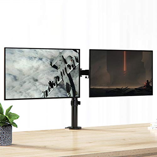 ErGear Dual Soporte de Monitor para pantallas 13”-32” con Construcción Robusta Altura ergonómica con Inclinación ajustable ±85º, Giro 180º, Rotación 360º Soporta hasta 8KG VESA 75/100mm