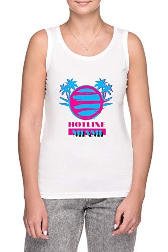 Erido Hotline Miami Vice - Camiseta de tirantes para mujer, color blanco blanco L